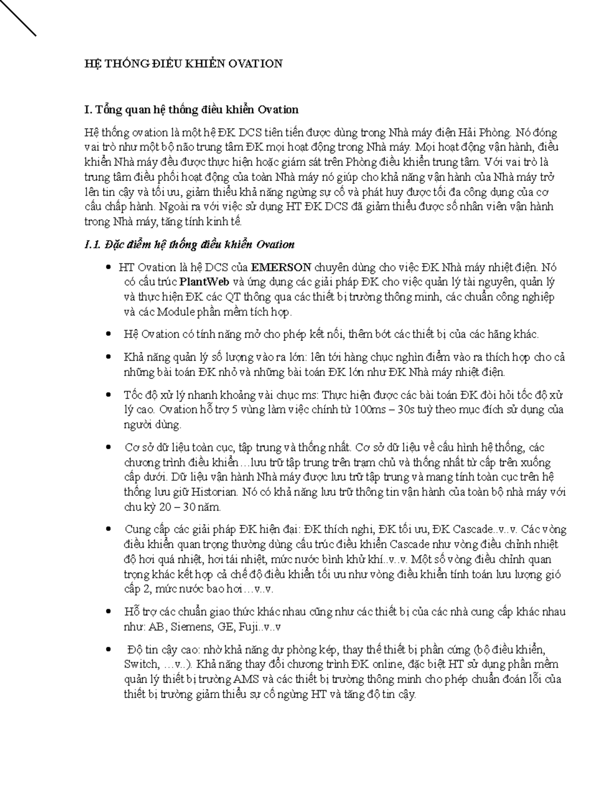 Tổng Quan Hệ Thống Điều Khiển Ovation DCS - Nhà Máy Nhiệt Điện Hải Phòng - Document Preview