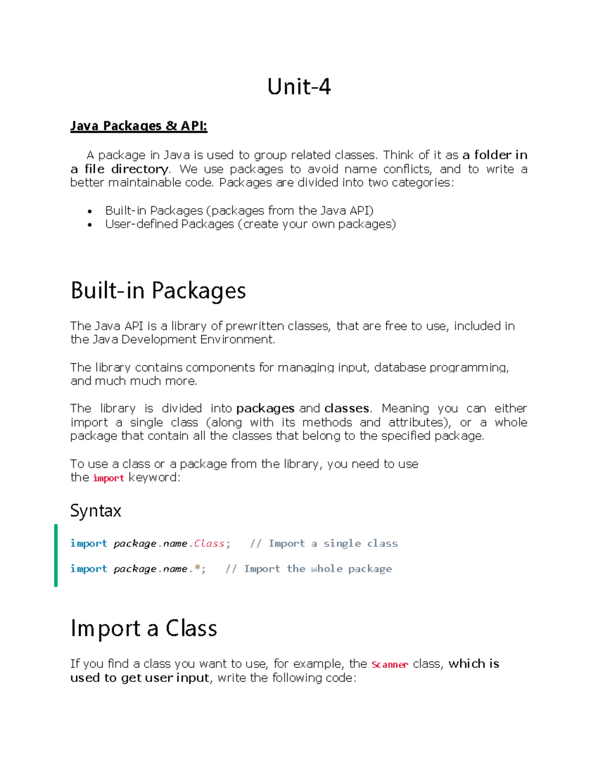 Java Unit-4: Understanding Packages and Multithreading Concepts - Studocu