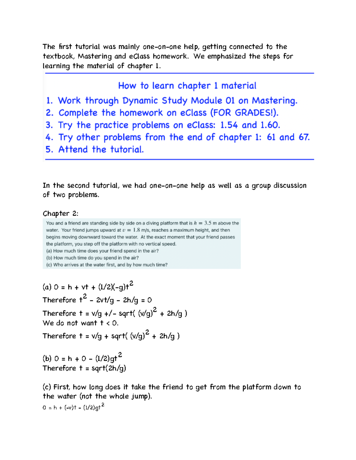 Tutorial 1: Connecting to Textbook & Homework for Chapters 1-3 - Studocu