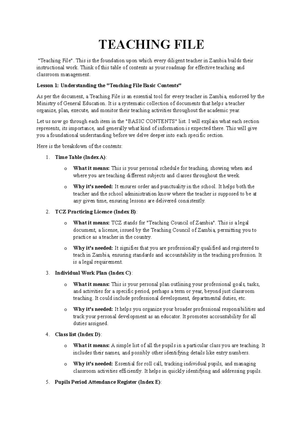 Teaching File: Essential Tools for Effective Instruction in Zambia ...