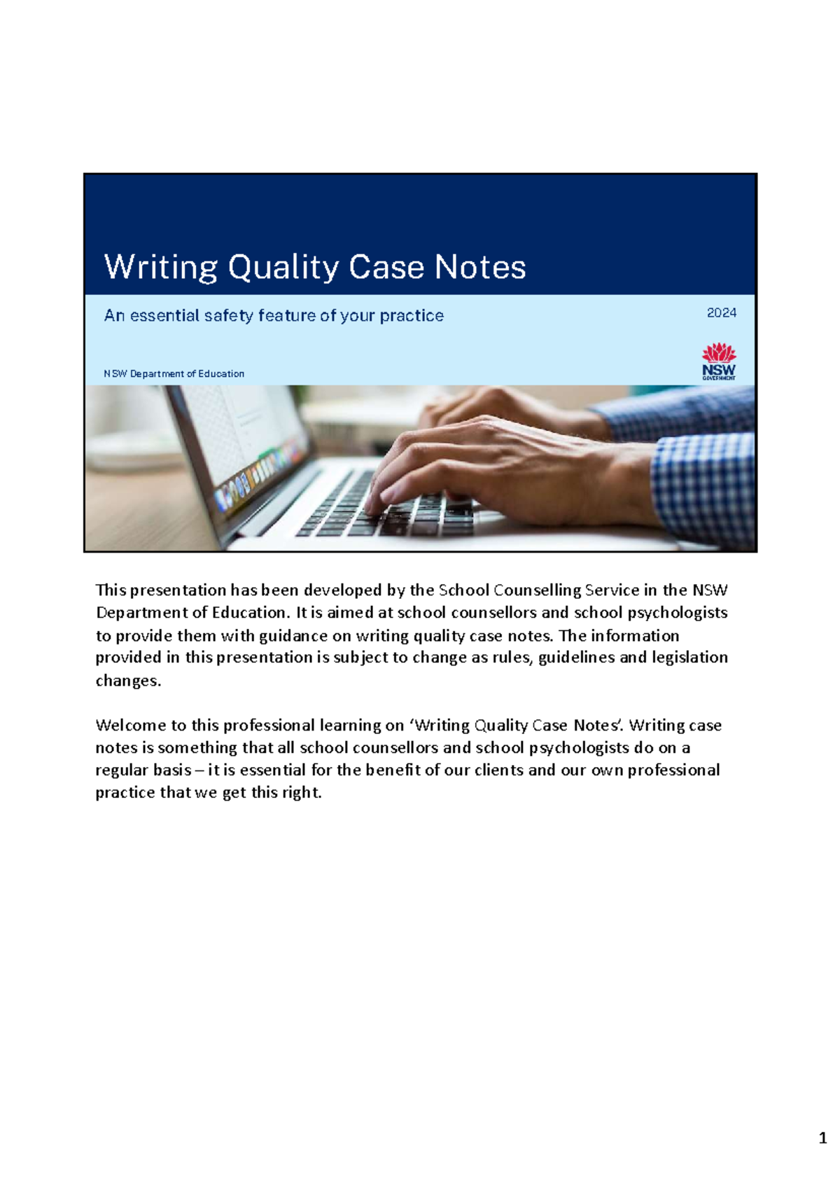 Writing Quality Case Notes: A Guide for School Counsellors (2024) - Studocu
