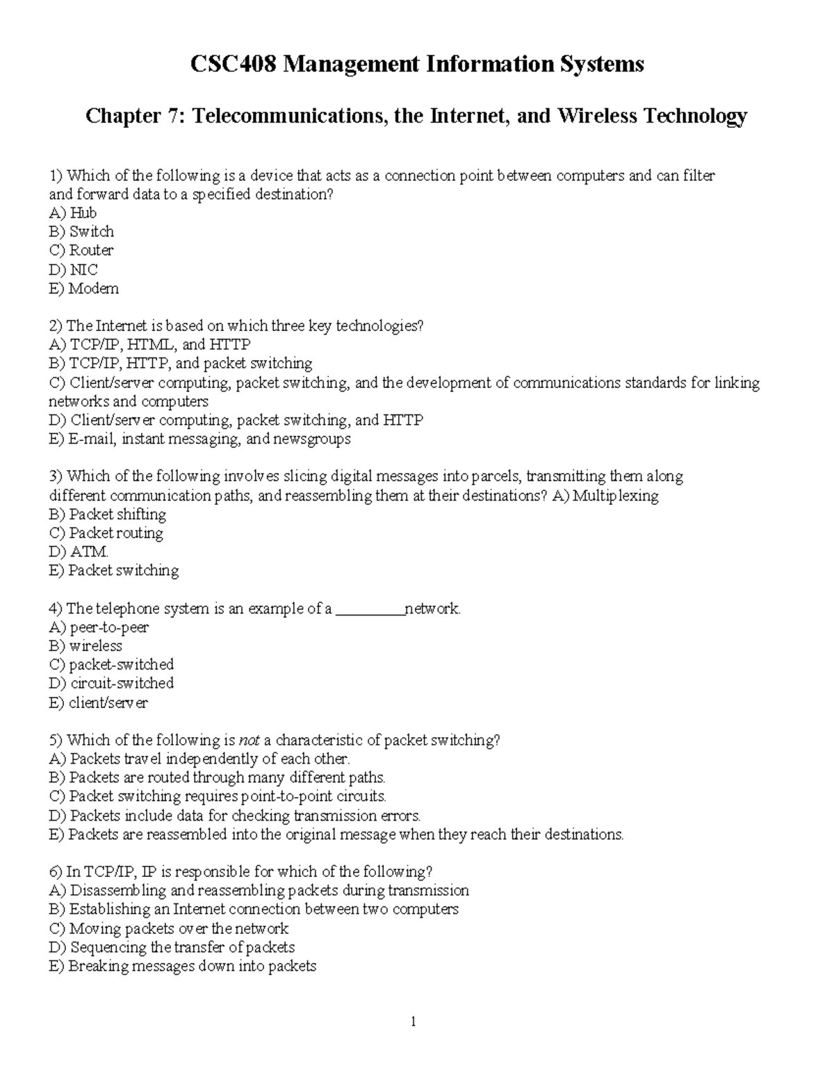 CSC408 Management Information Systems Chapter 7 Review Questions - Studocu