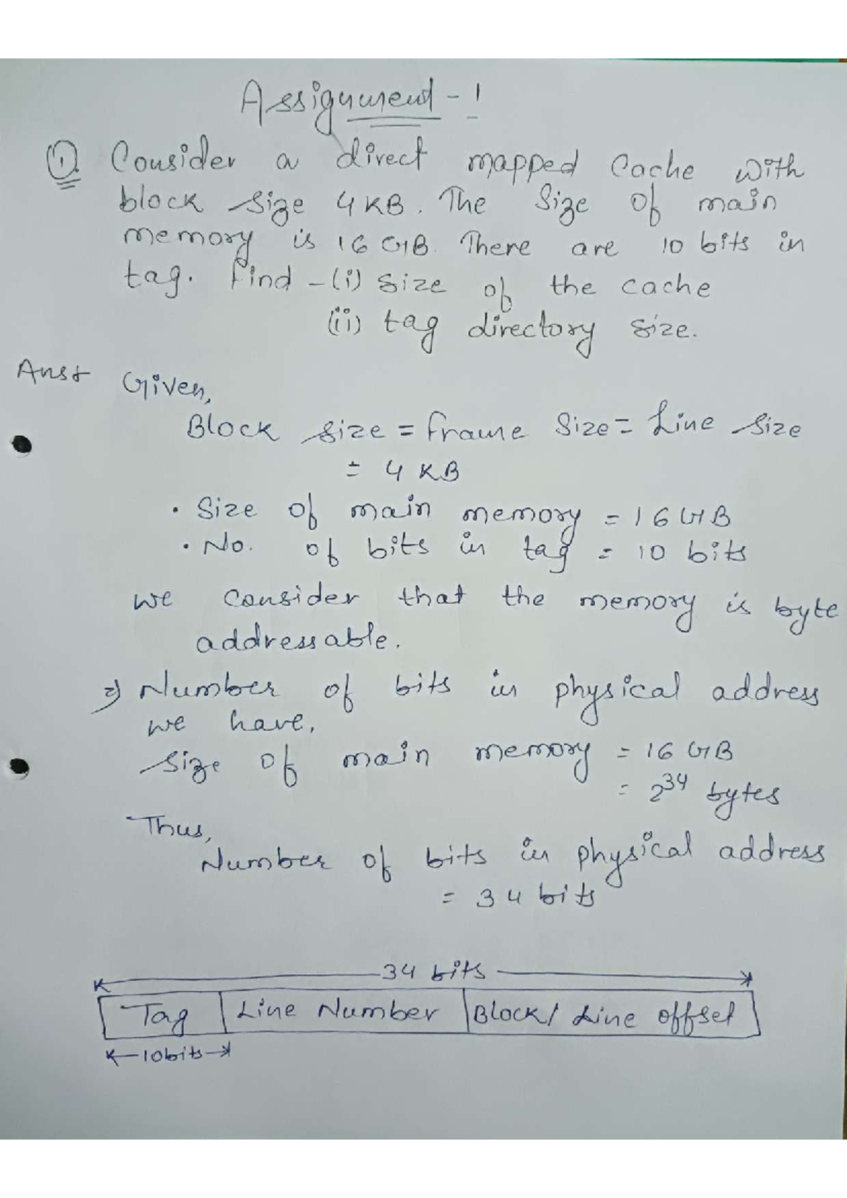 12500222131 - Assignment 1: Cache Memory & Hit/Miss Ratios Analysis ...