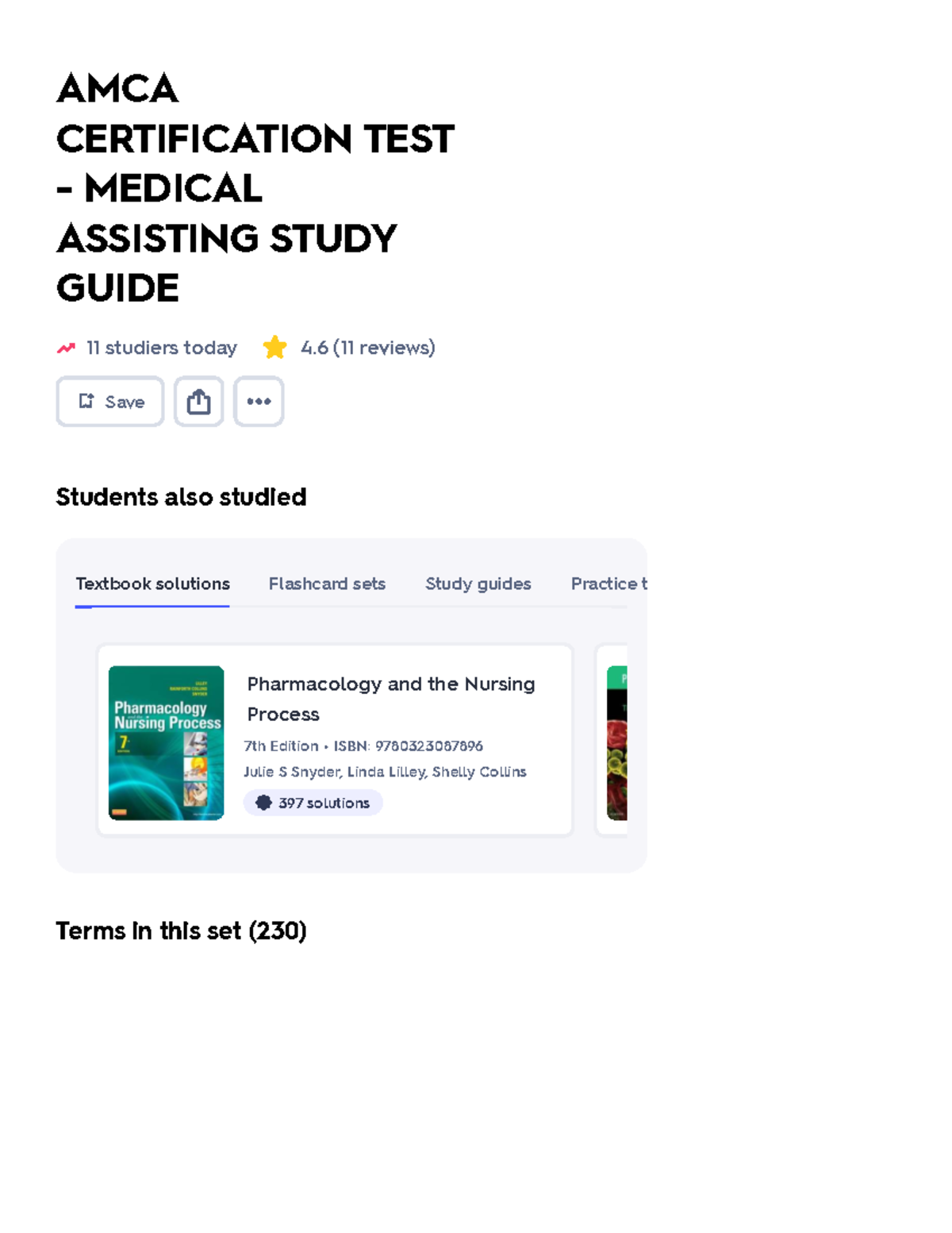 AMCA Certification Test - Medical Assisting Study Guide Flashcards ...