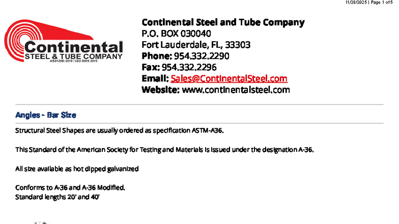 Angles Bar Size Specifications and Weights - Studocu