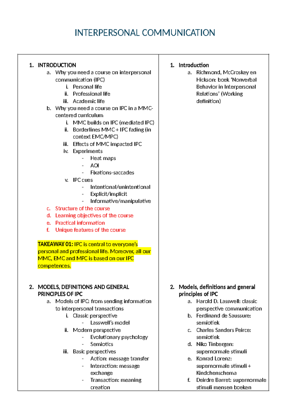 IPC 101: Key Concepts and Theories in Interpersonal Communication - Studocu