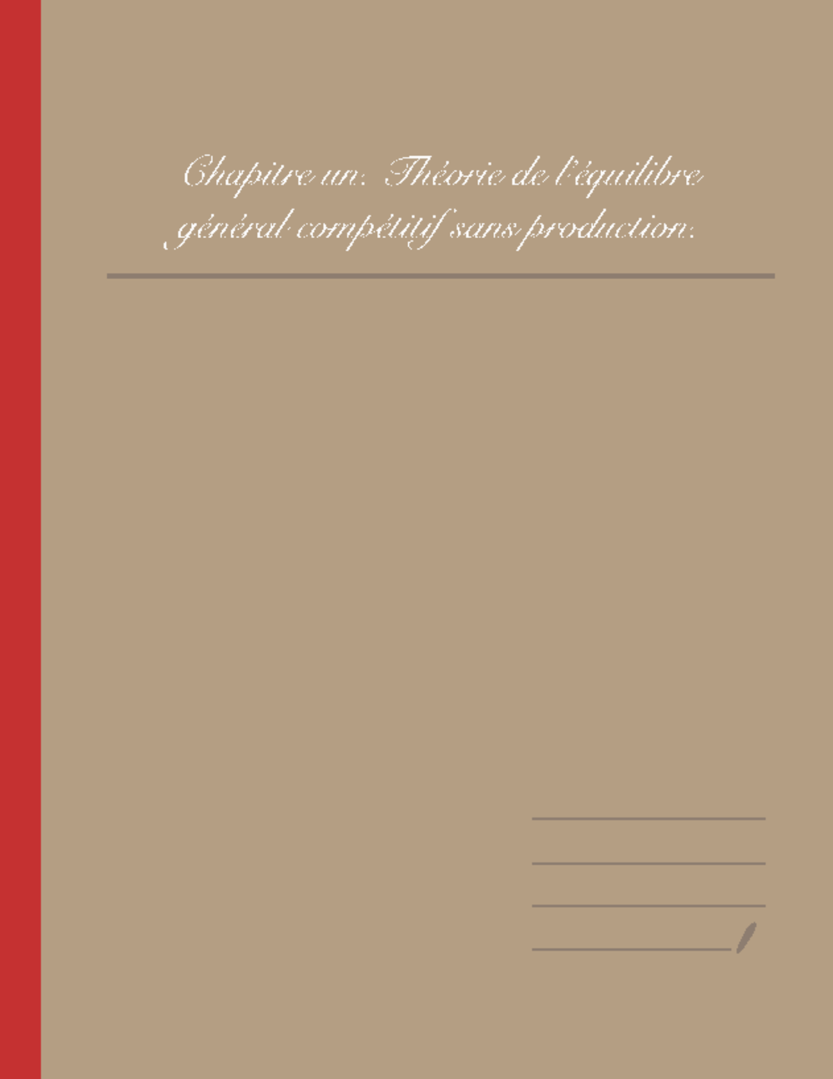 chapitre 1 equilibre general compétitif - Chapitre un. Théorie de l ...