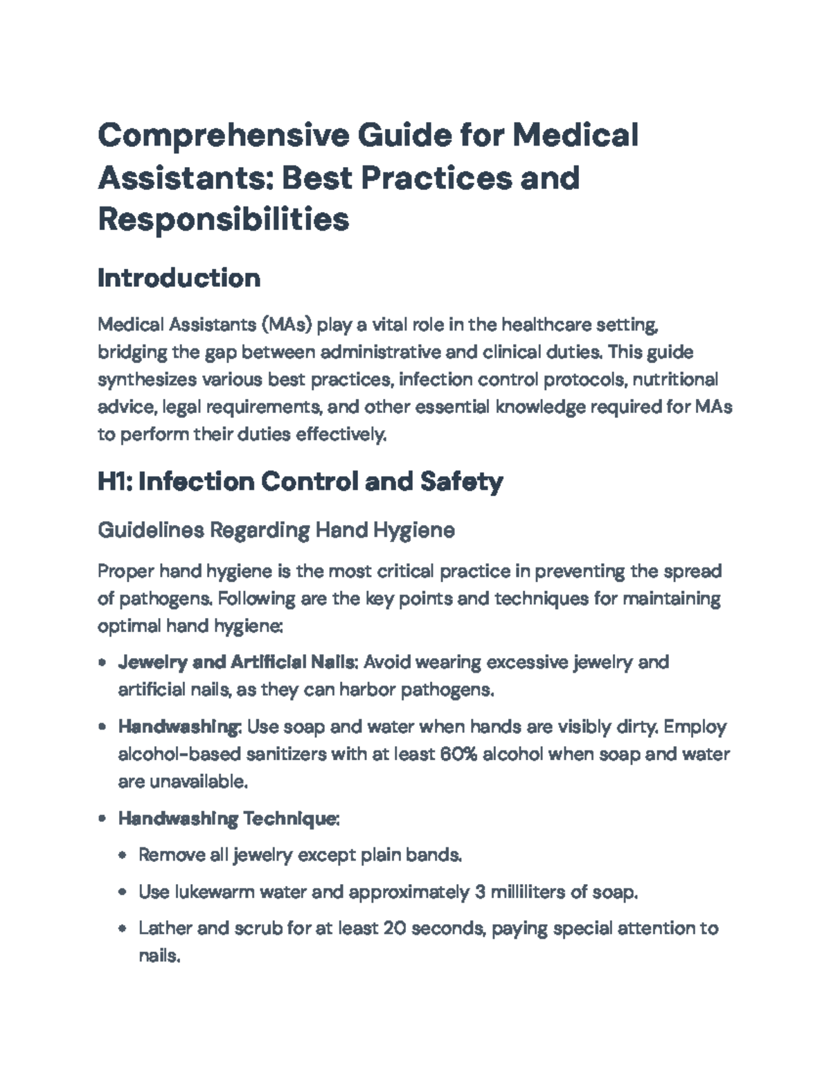 Comprehensive Guide for Medical Assistants (Course Code ...