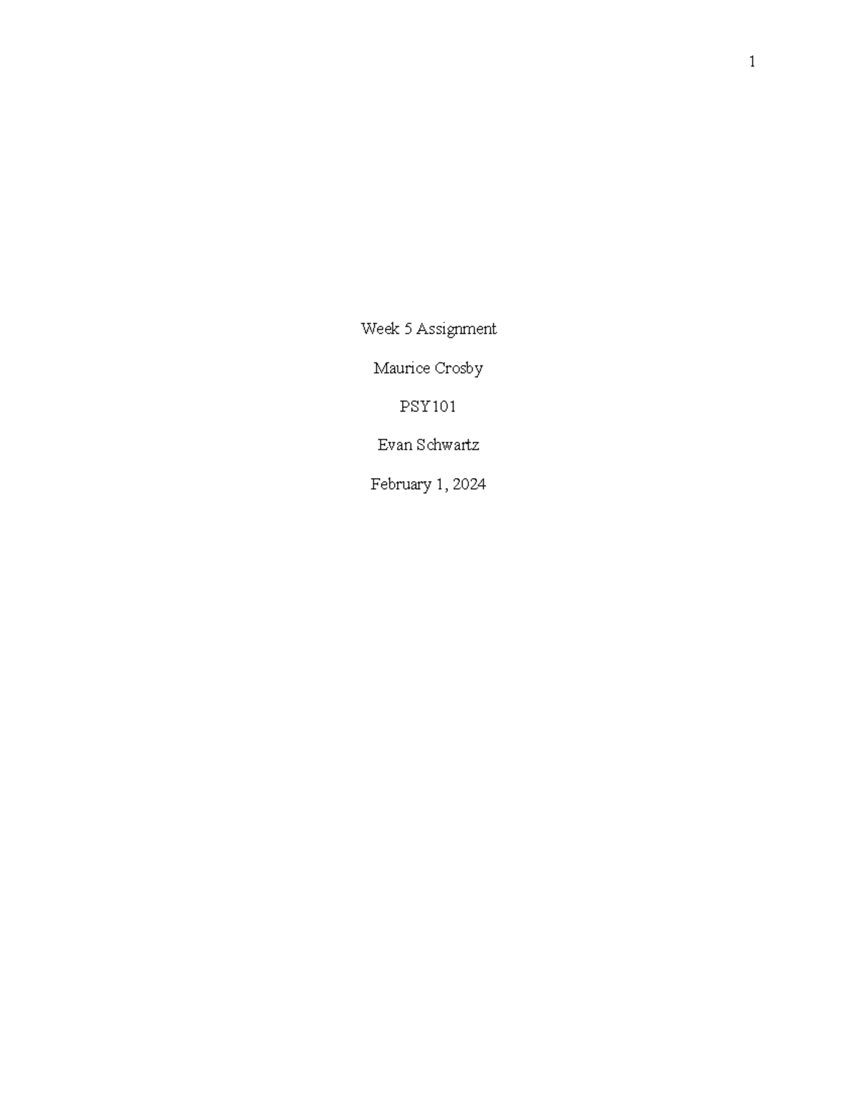 PSY101 Week 5 Assignment: Biology of the Mind & Human Development - Studocu
