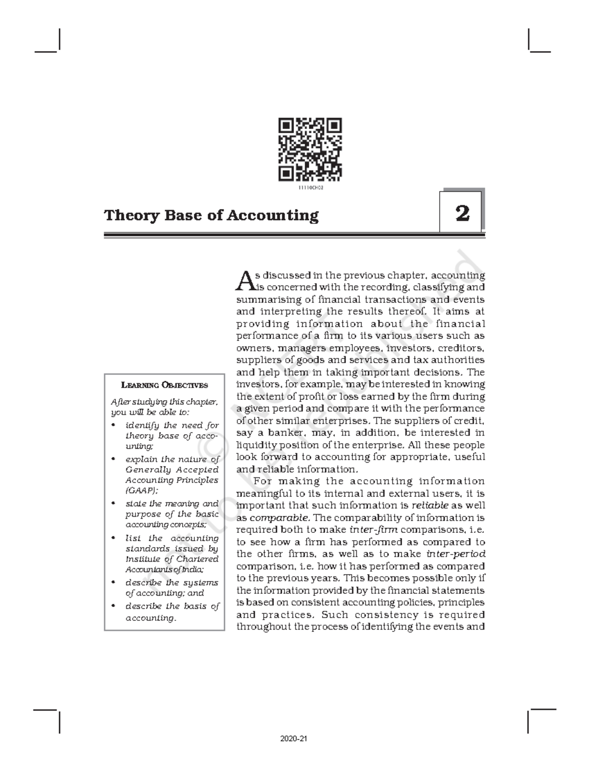 Chapter 2 Accounts 11 - Notes - Theory Base of Accounting 23 LEARNING ...