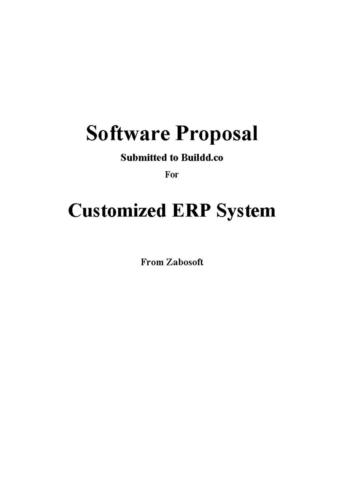Software proposal - ..... - Software Proposal Submitted to Buildd For ...