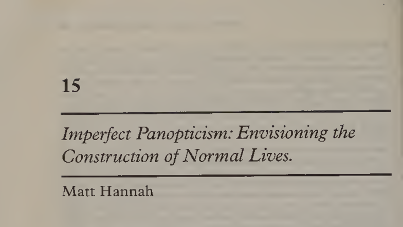 Imperfect Panopticism: Analyzing Normal Lives in Modern Society - Studocu