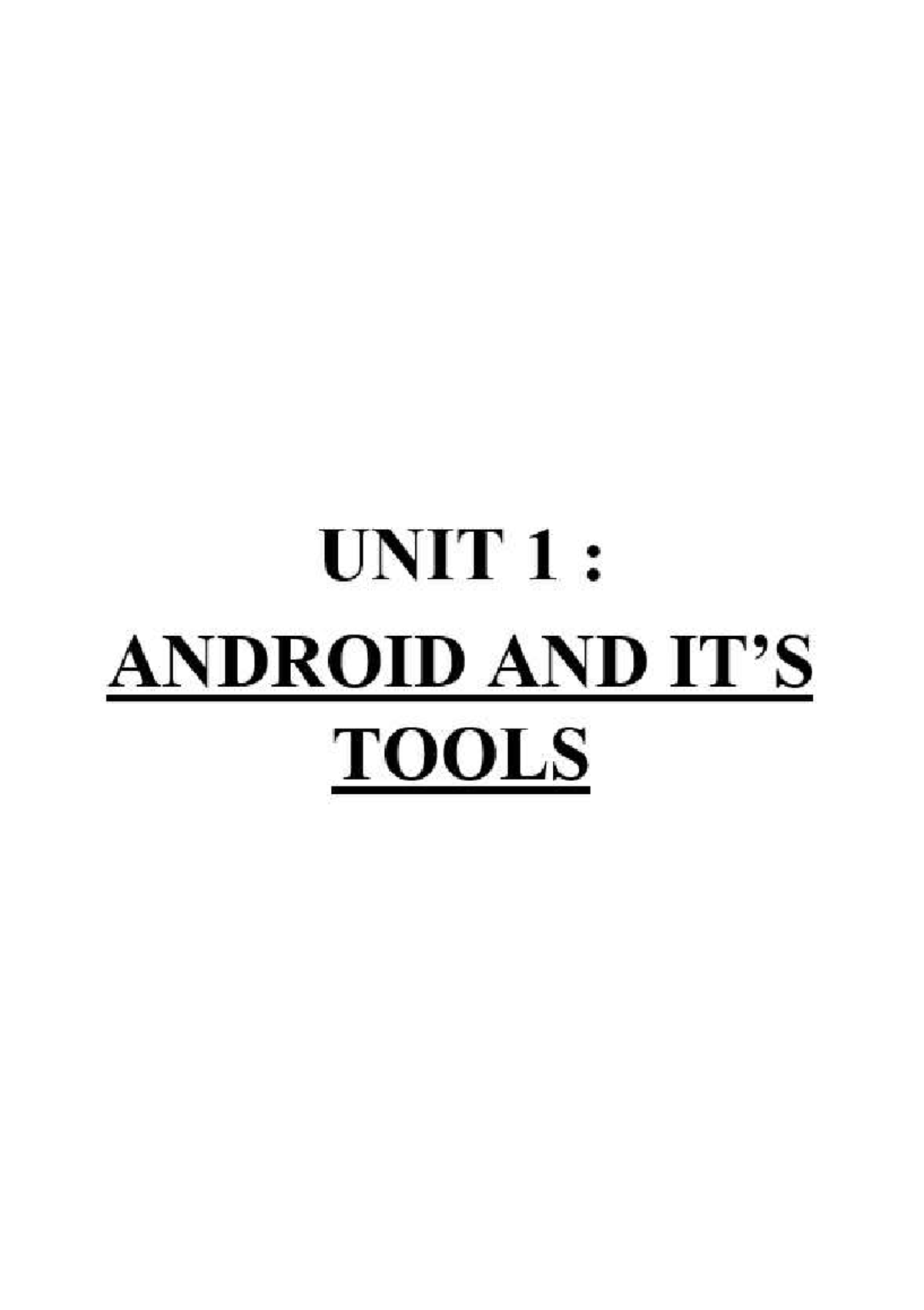 MAD UNIT 1 - this is my notes of android application development ...