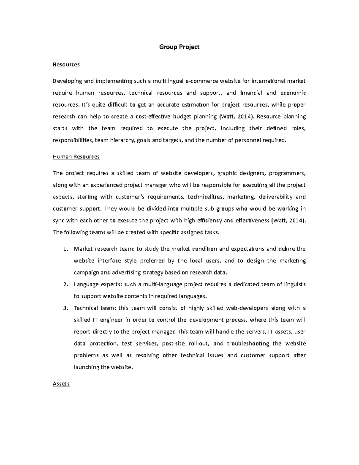 Group Project - Managing Projects And Programs BUS 5611 - Group Project ...