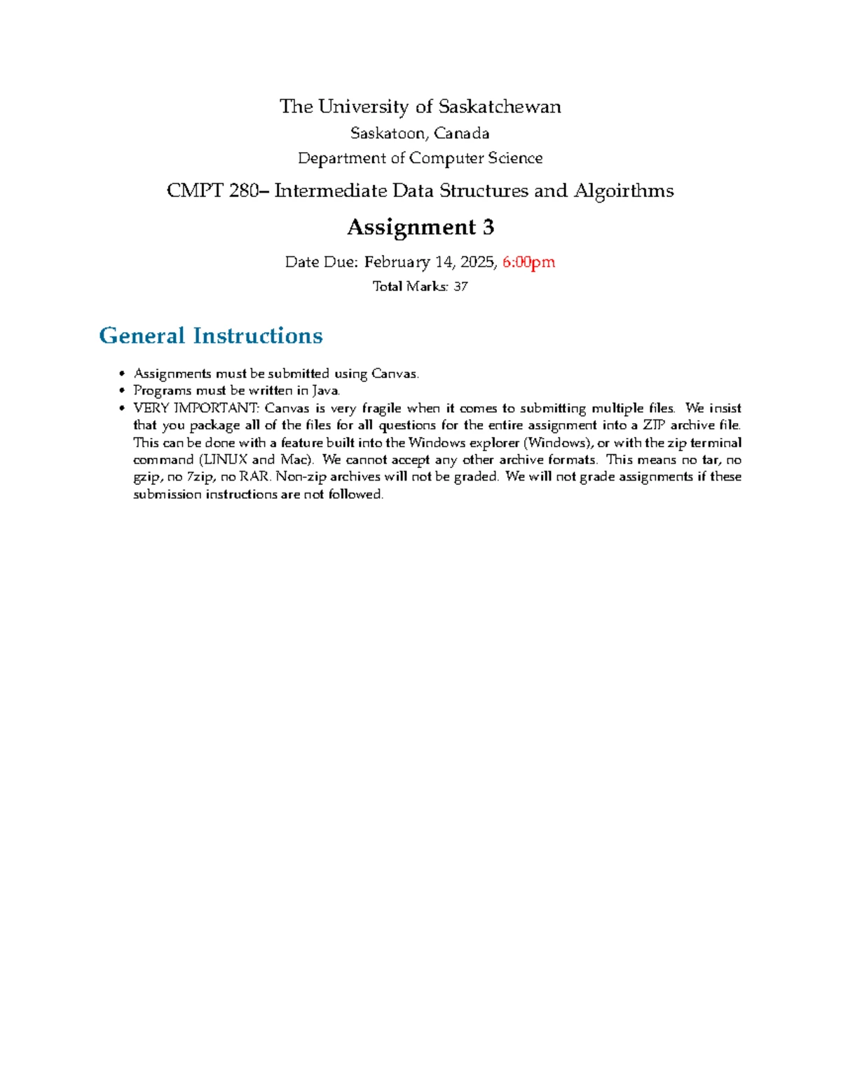 CMPT Intermediate Data Structures & Algorithms - Assignment 4 - Studocu