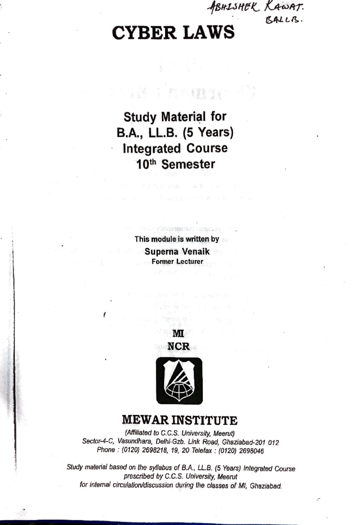 CSL MOD 1 - CSL Mod -1 - Cyber Security And Laws - Studocu