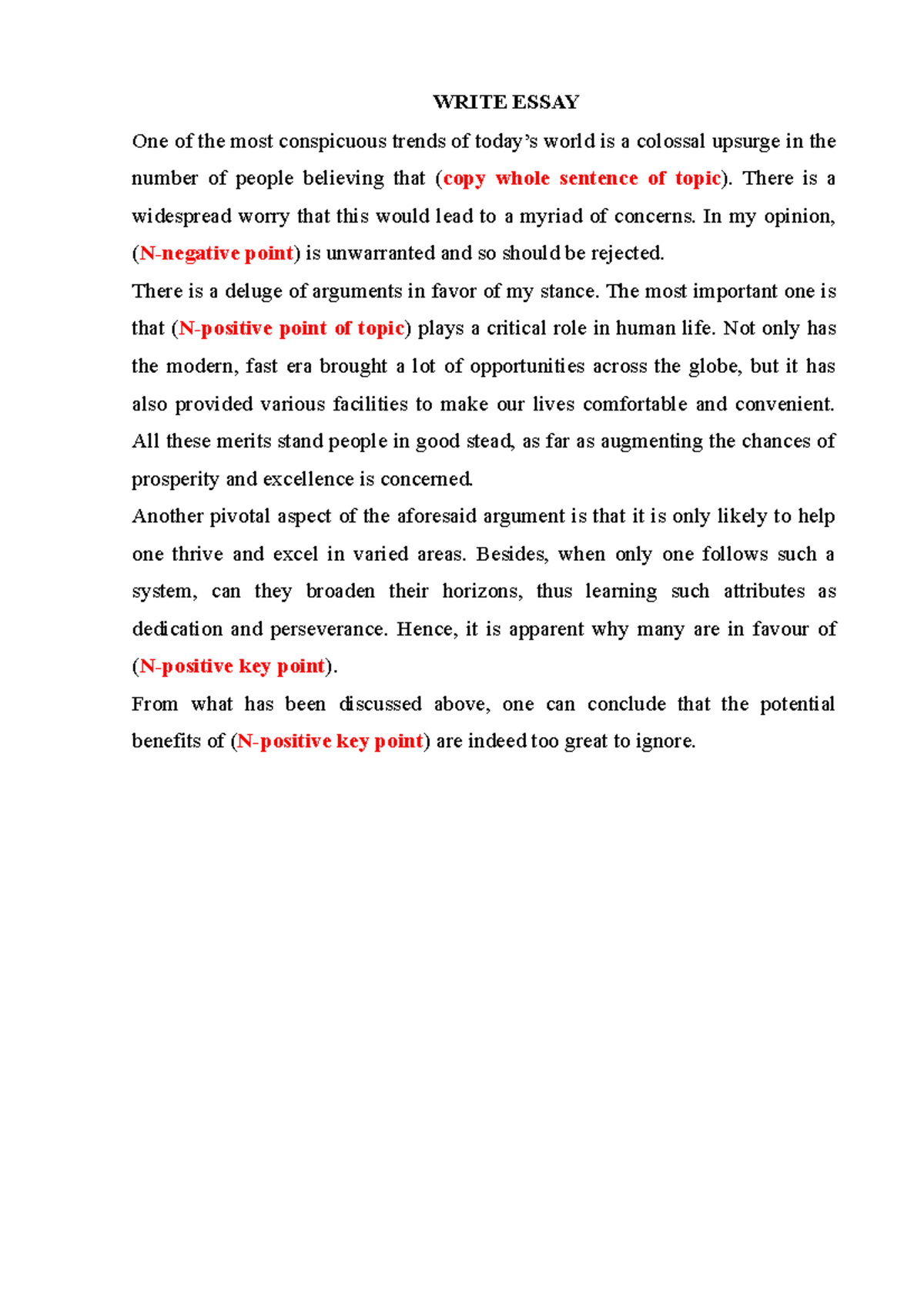 Write Essay - abc - WRITE ESSAY One of the most conspicuous trends of ...