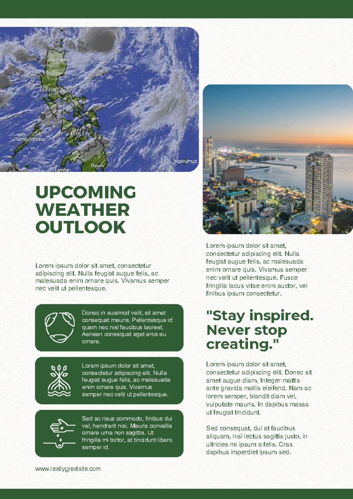 Green Simple Sustainable Environment Newsletter A4 - reallygreatsite ...