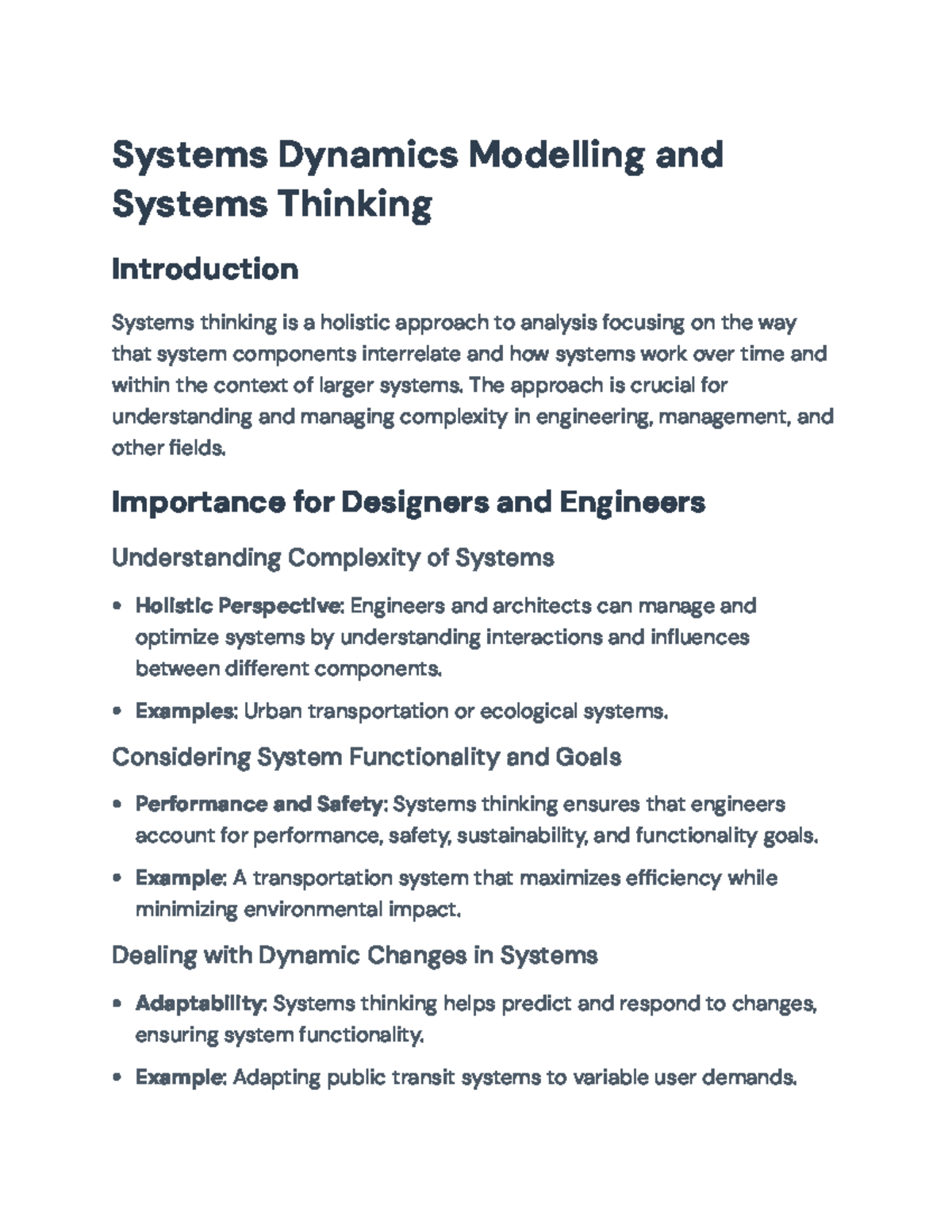 IE2141 Systems Thinking & Dynamics Modeling: Course Insights Summary ...