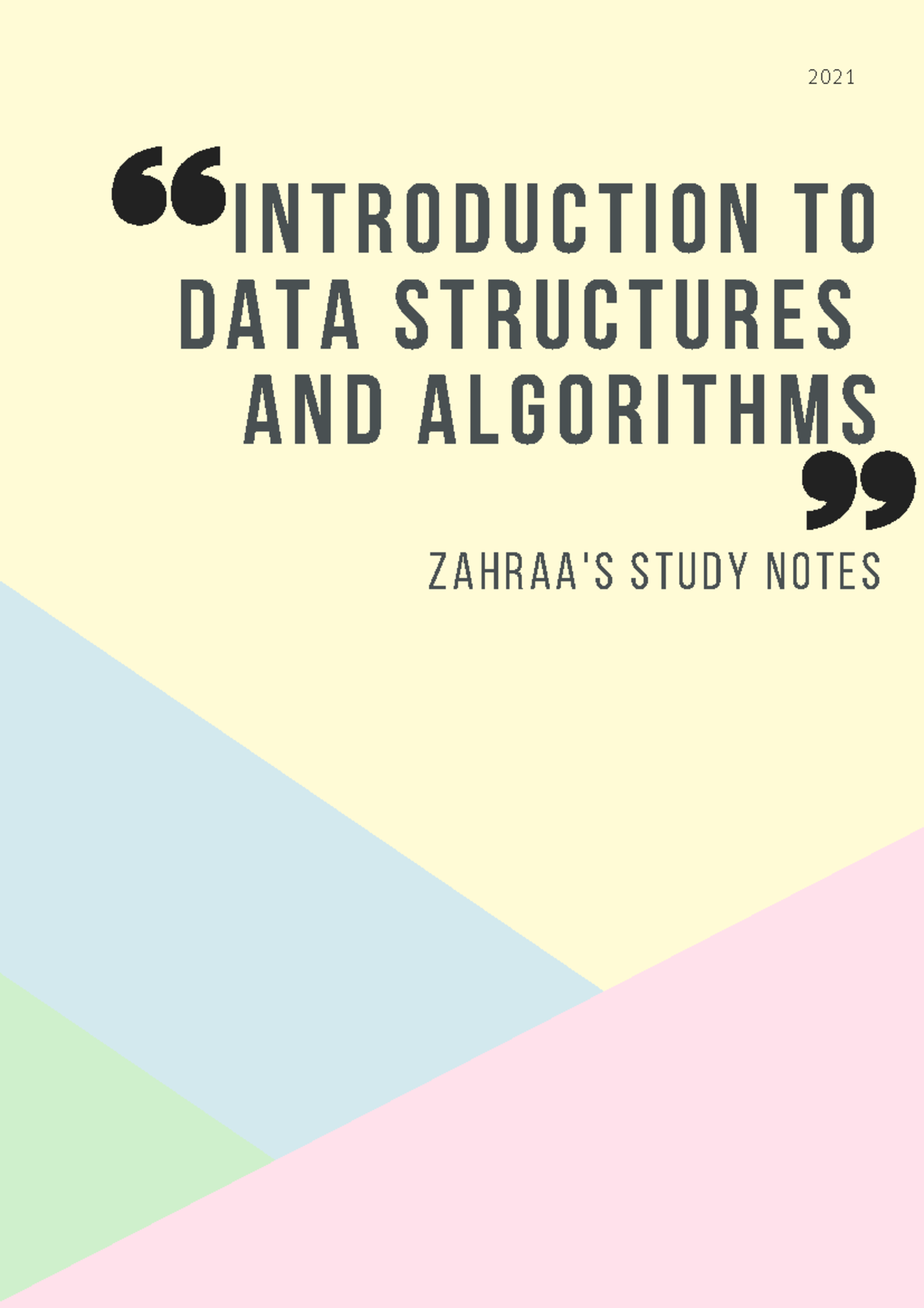 2021 IDSA Study Notes: Data Structures & Algorithms Guide - Document Preview