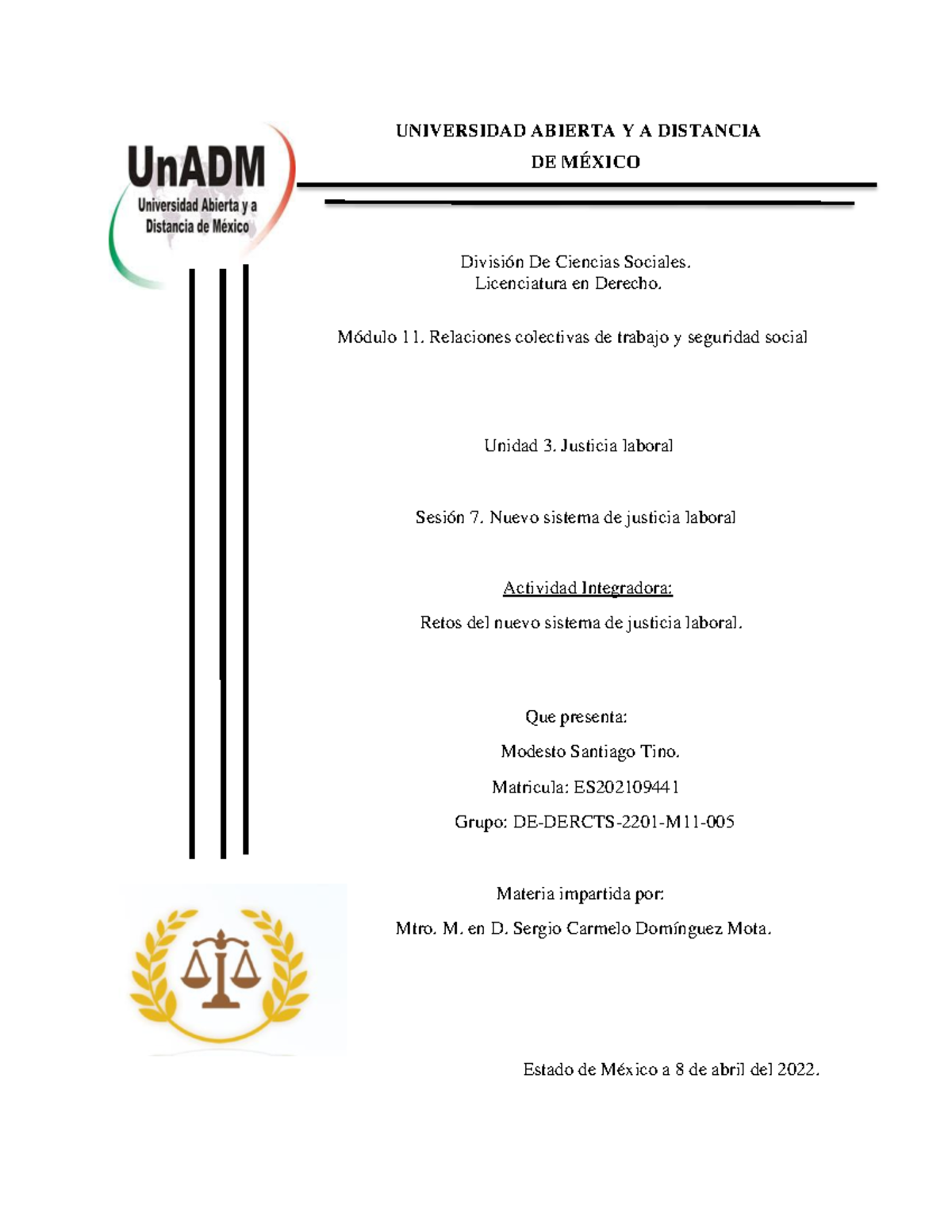 M11 U3 S7 Justicia Laboral - Retos del Nuevo Sistema Legal en México ...