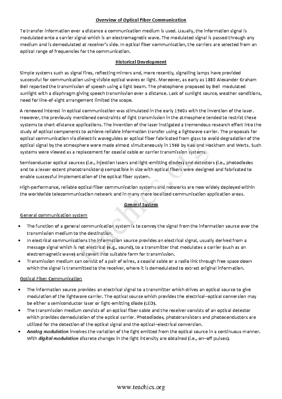 DCOF FULL Notes ( Module 4) - Overview of Optical Fiber Communication ...