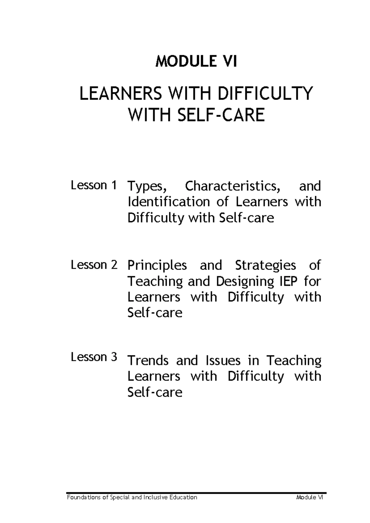 Module 5 Lesson 2: Strategies for Teaching Learners with Focus Issues ...