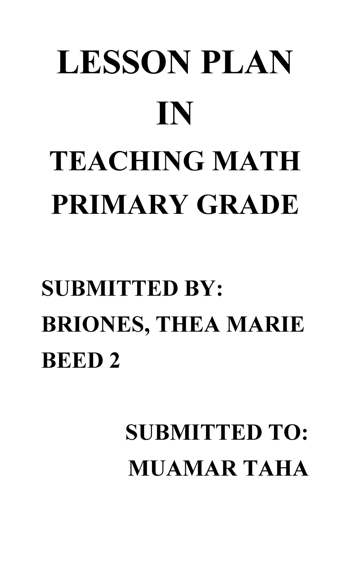 LESSON PLAN IN MATH GRADE IV: MULTIPLICATION STRATEGIES - Studocu