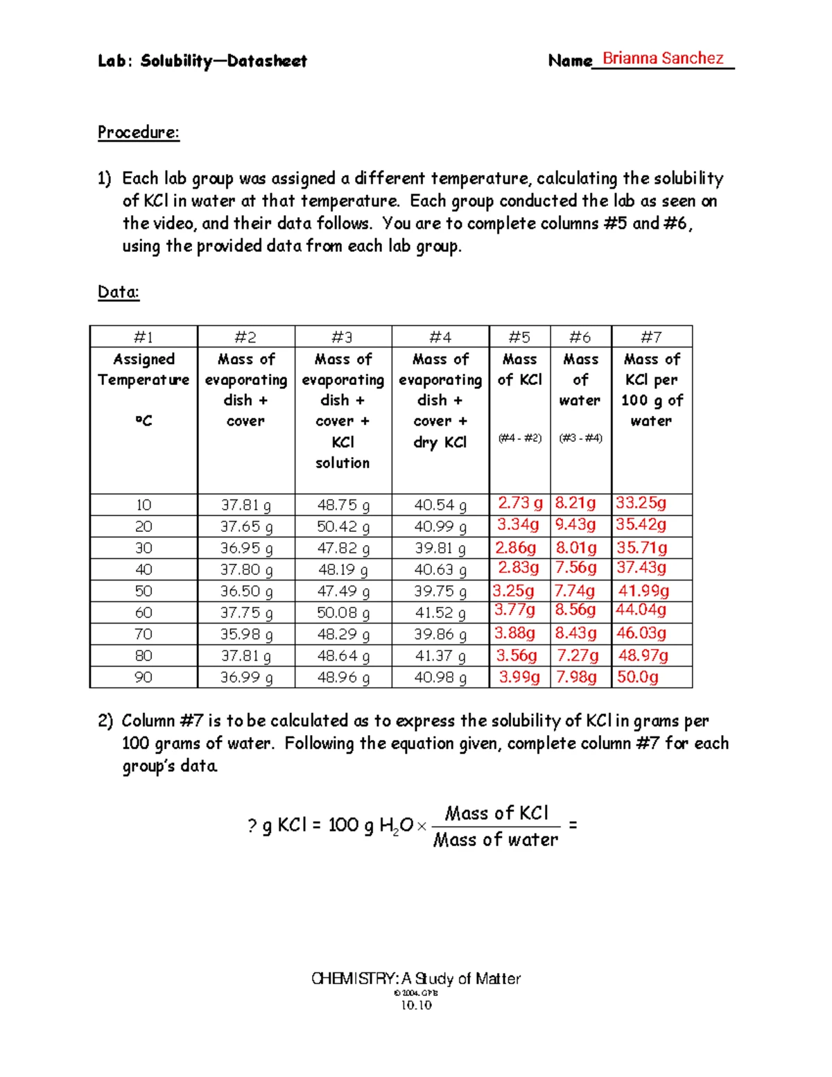 CHEM 101: Solubility Worksheet and Graphs Practice Exercises - Studocu