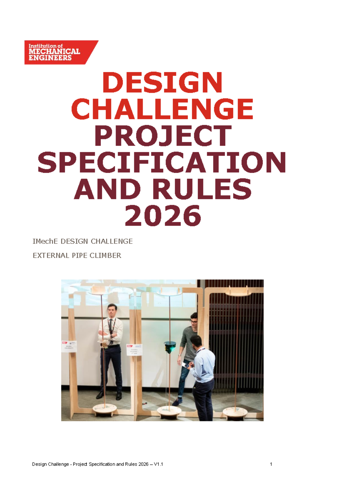 IMechE Design Challenge 2026: Project Specs & Rules V1.1 - Studocu