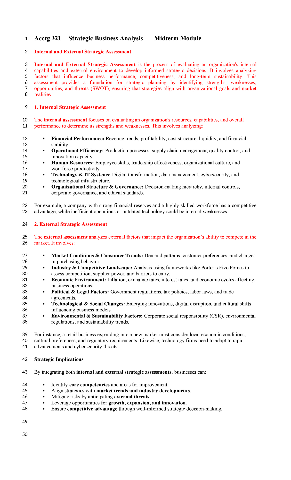 ACCTG 321 MIDTERM MODULE - Acctg 321 Strategic Business Analysis ...