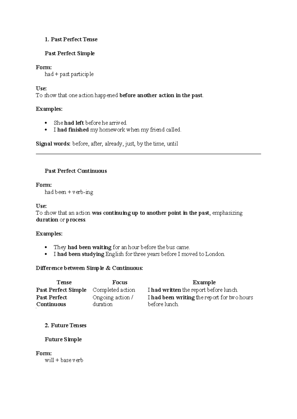 Lesson 5: Tenses and Conditionals Overview (ENG 2025) - Studocu