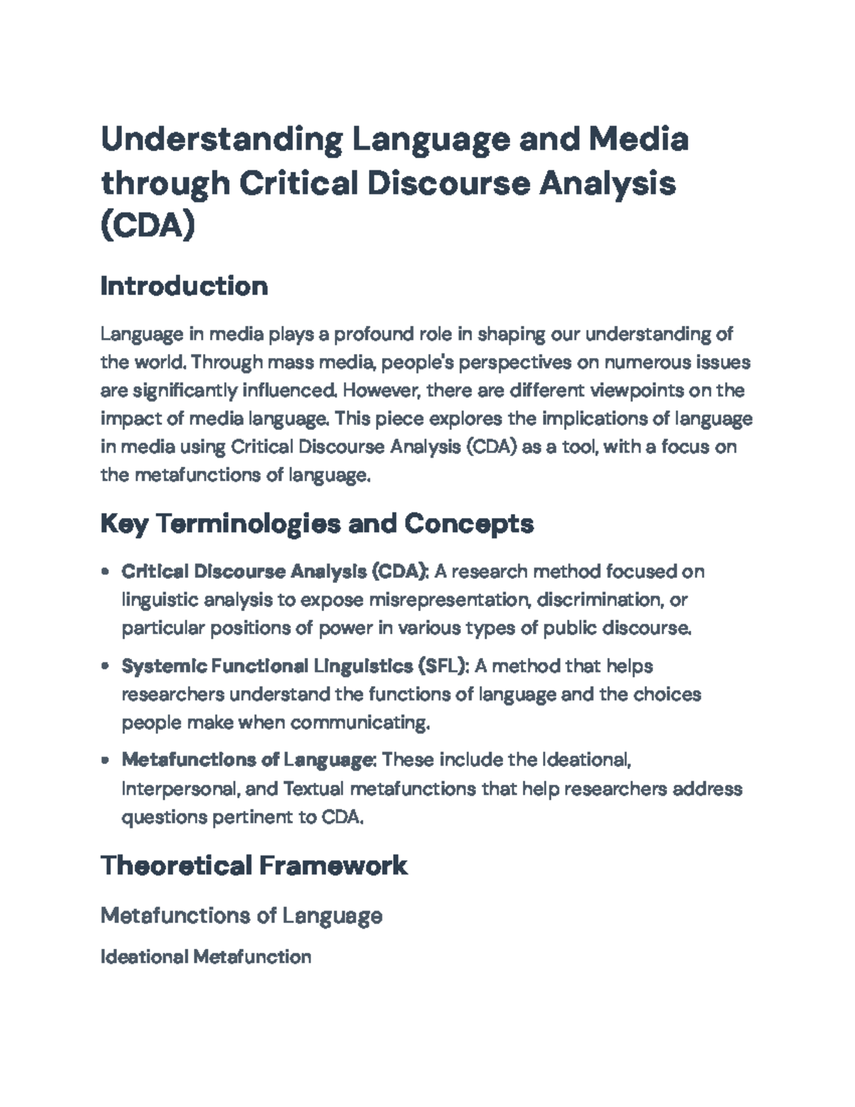 Critical Discourse Analysis of Language and Media: Trends and ...