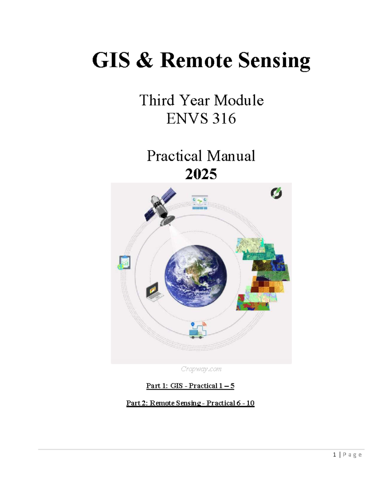 ENVS 316 Practical 3: GIS & Remote Sensing Techniques for 2025 - Studocu