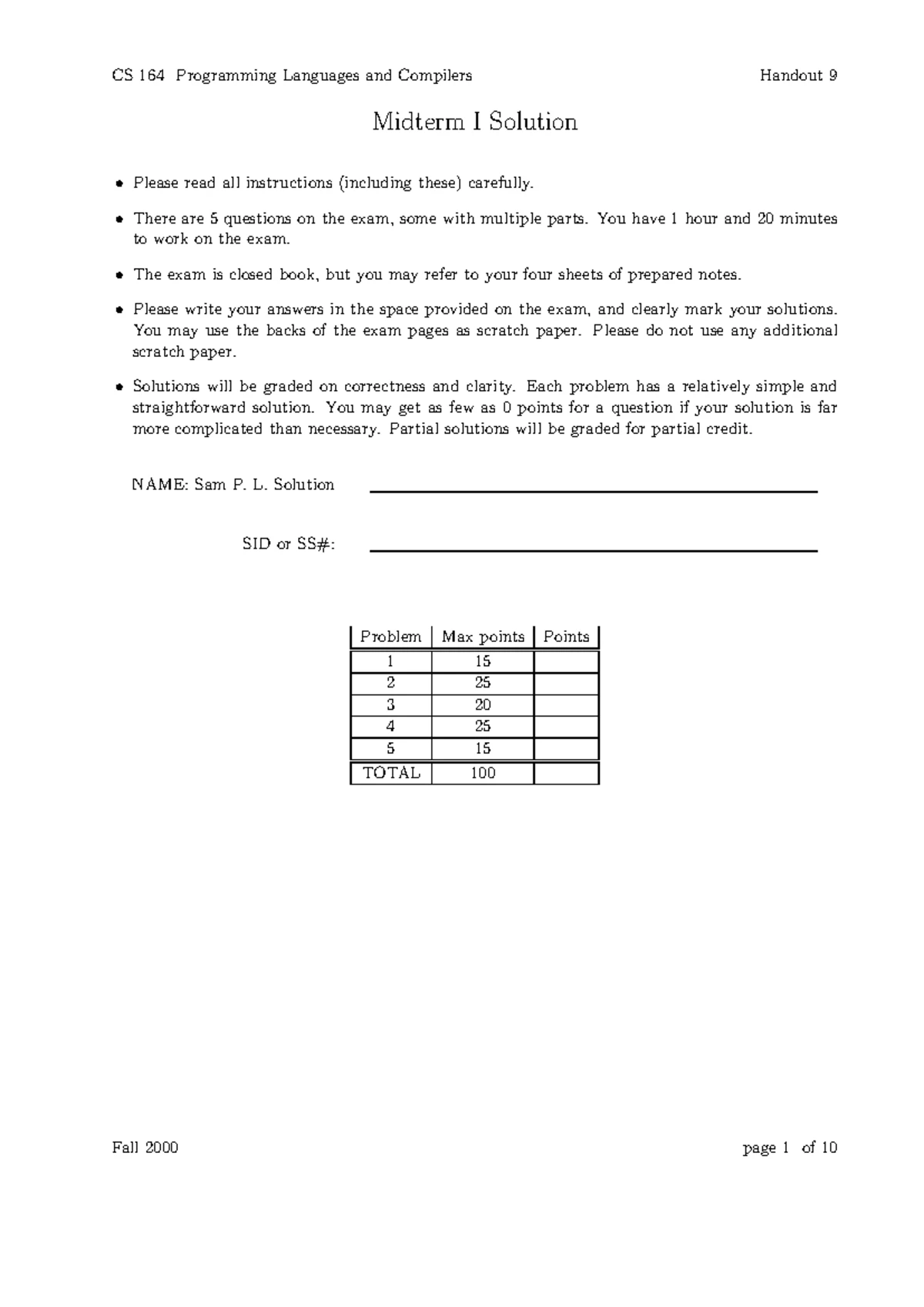 Y2022p4q1 - Compiler Construction Exam Questions and Answers - Studocu