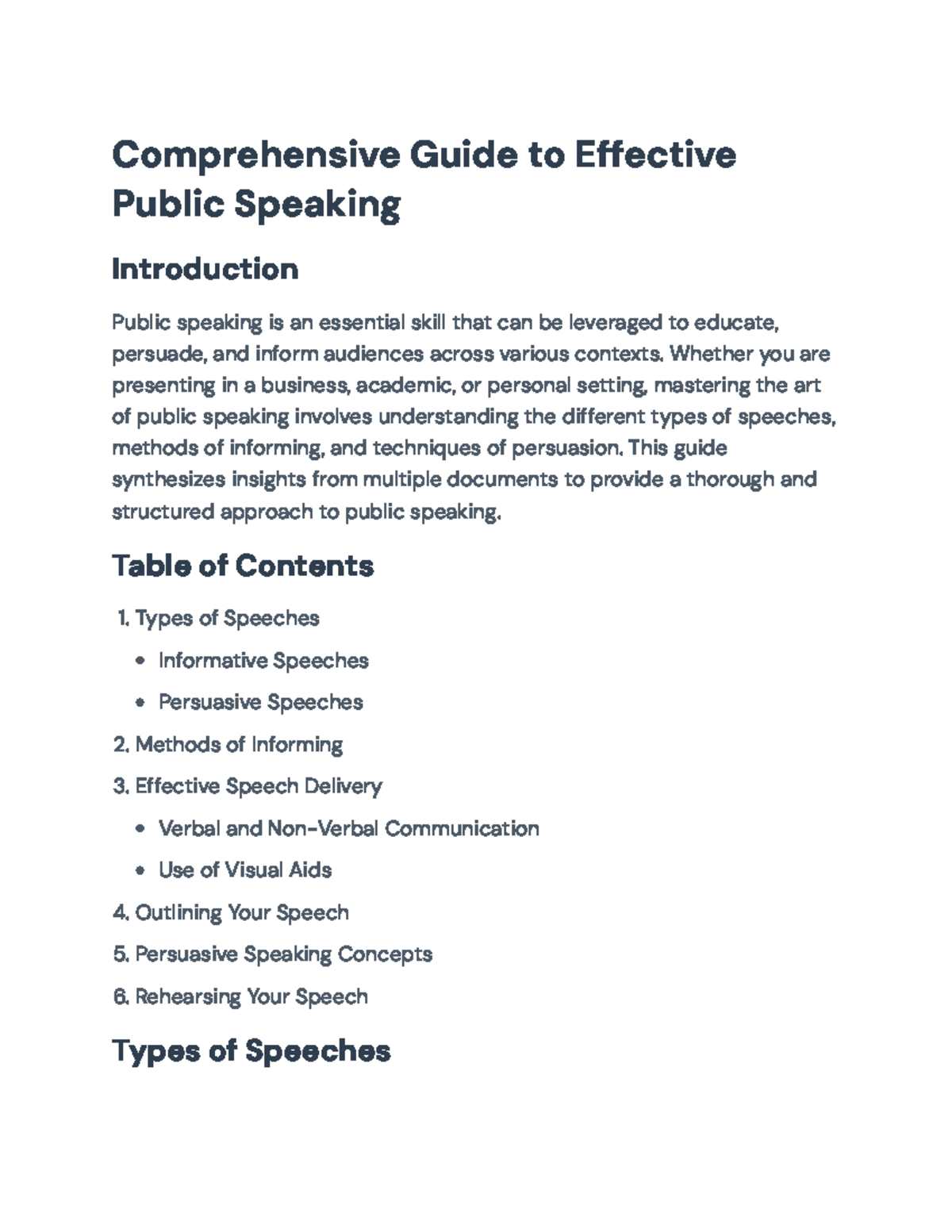 Comprehensive Guide to Effective Public Speaking Techniques ...