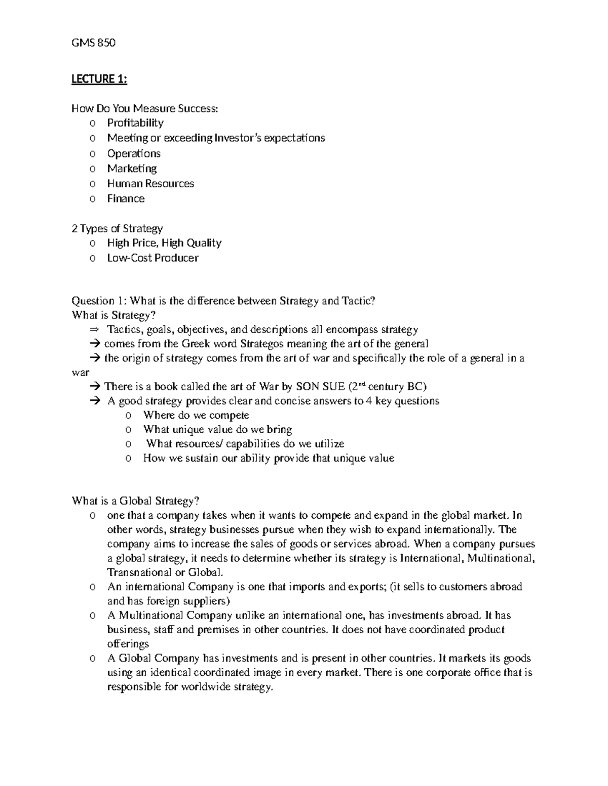 GMS 850 midterm notes - assessment - LECTURE 1: How Do You Measure ...