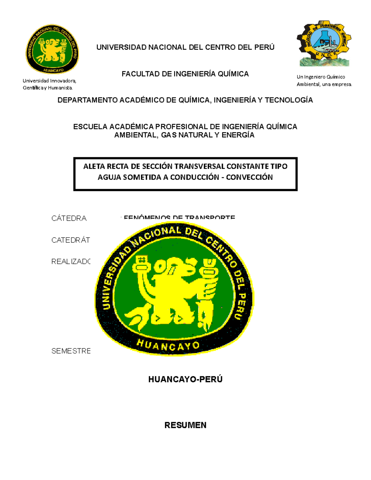 290867822-Fenómenos de Transporte: Aleta Recta en Conducción-Convección - Document Preview