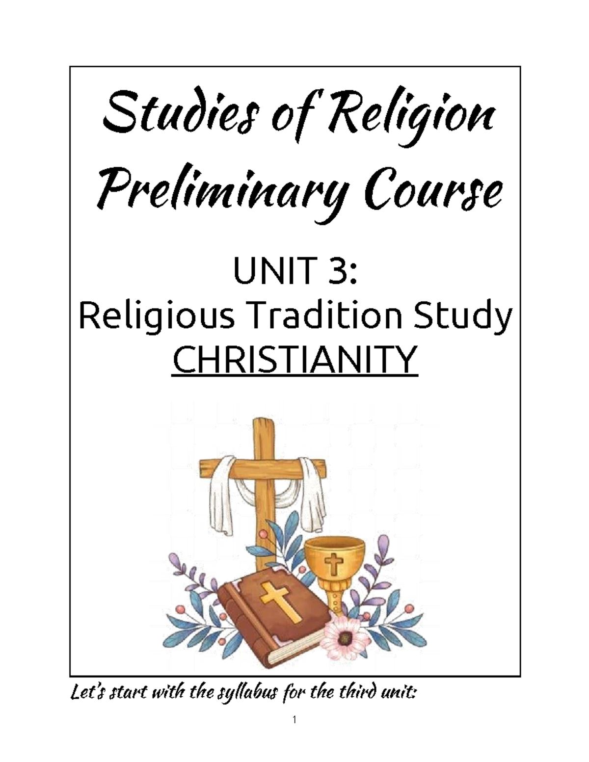Studies of Religion II: Christianity - Unit 3 Overview and Key Concepts ...