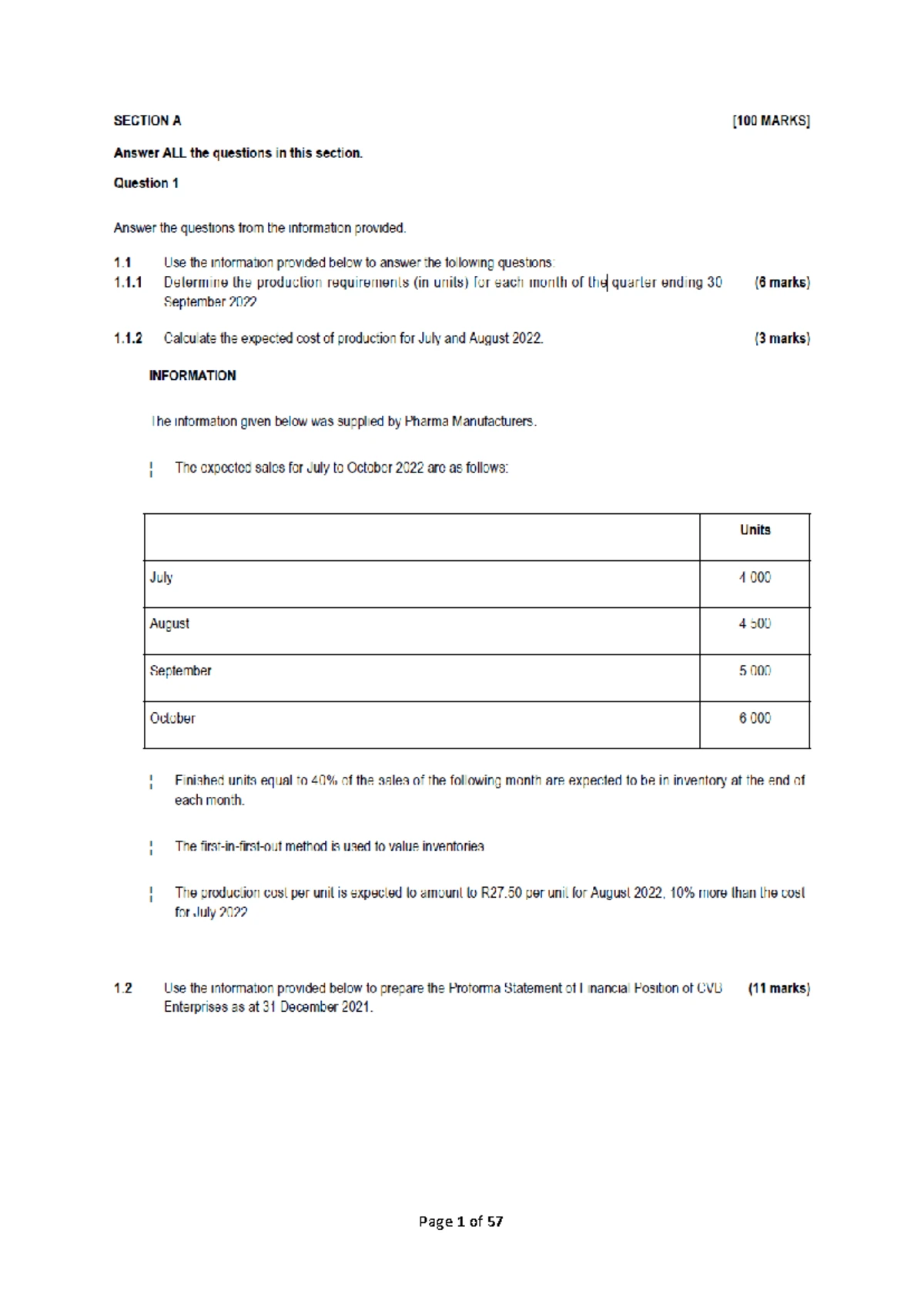 Unit 7 Financial Planning & Control: Budgeting Activity Questions - Studocu