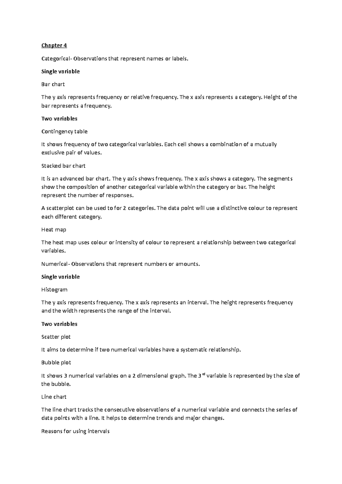 OBS 370 Chapter 4 - Categorical & Numerical Data Visualization Notes ...