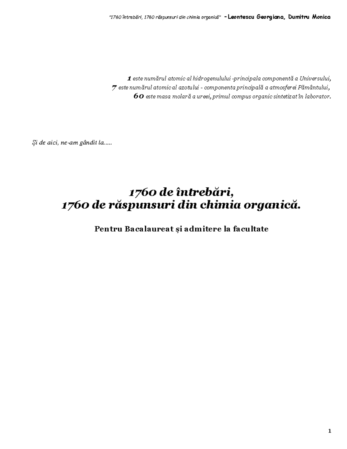 1760 Întrebări și Răspunsuri de Chimie Organică pentru Bacalaureat - Document Preview