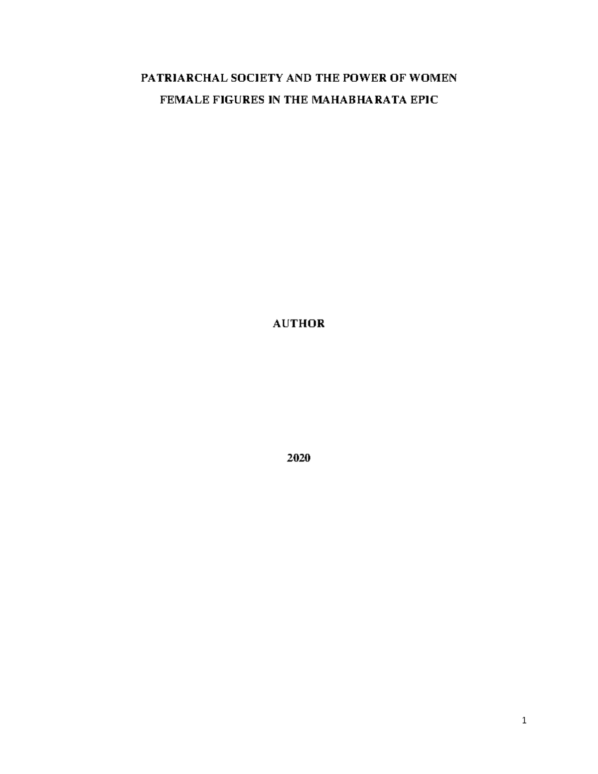 Patriarchal Society AND THE Power OF WOM - PATRIARCHAL SOCIETY AND THE ...
