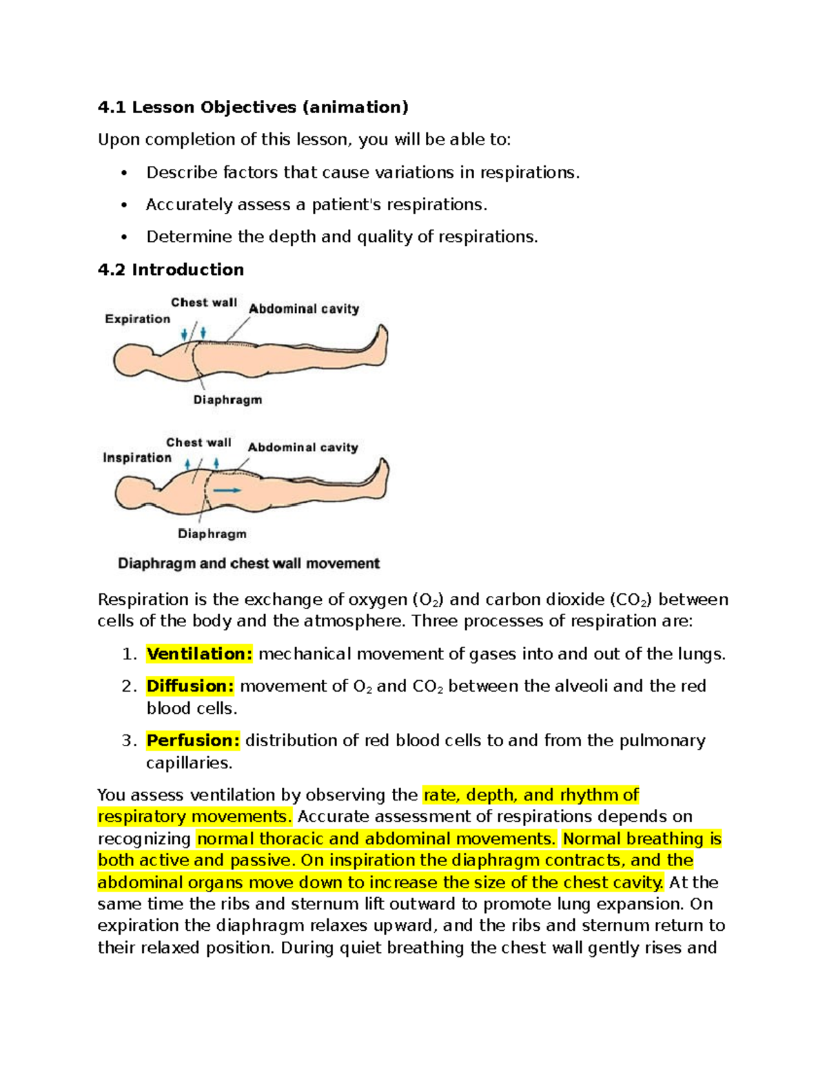 Lesson 4 - ISB Week 3: Understanding Respiratory Assessment - Studocu