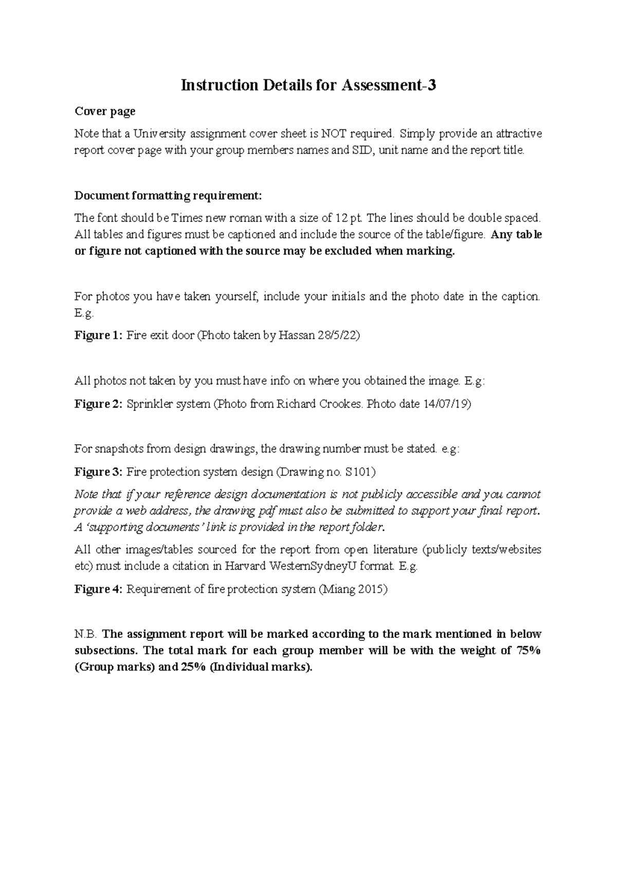 Assessment 3 Guidelines for BLDG3014: Fire Safety Report Template - Studocu