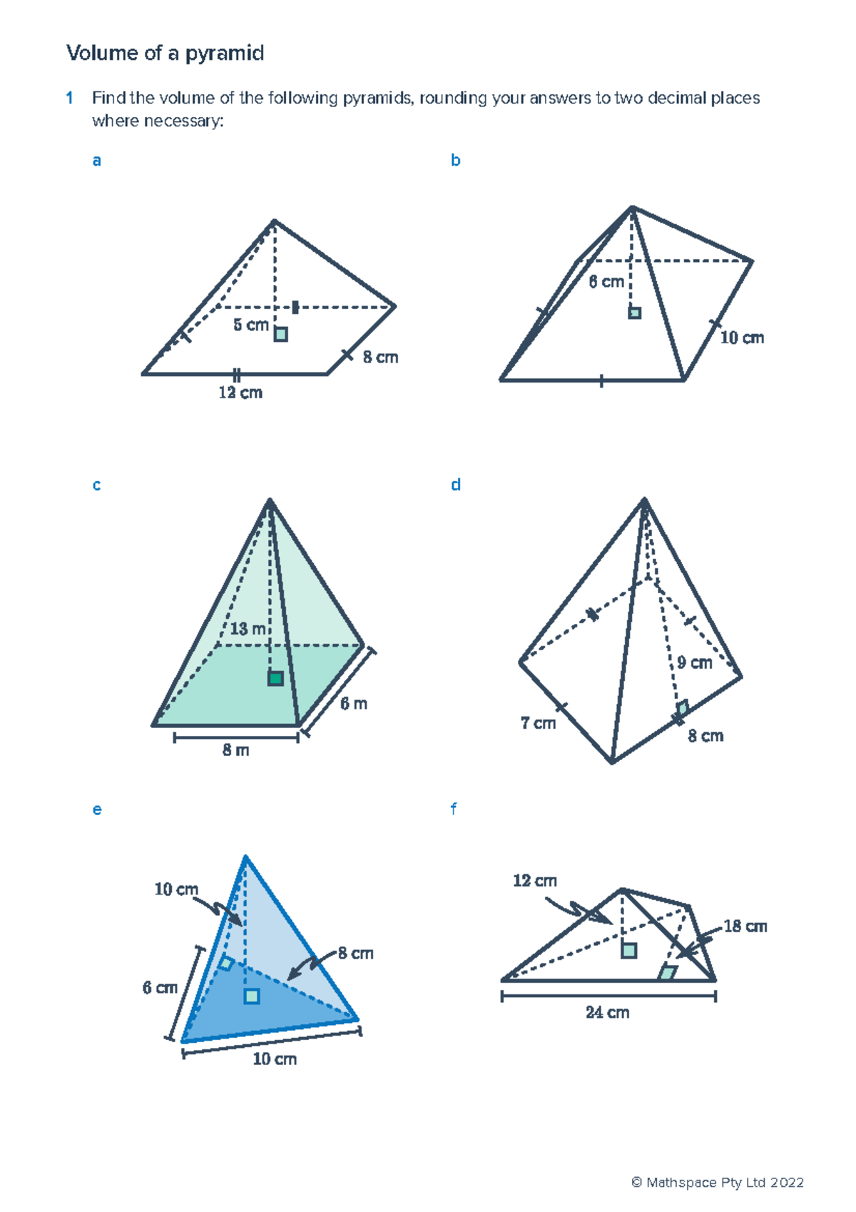 Math 101: Volume Calculations for Pyramids and Cones - Exercises - Studocu