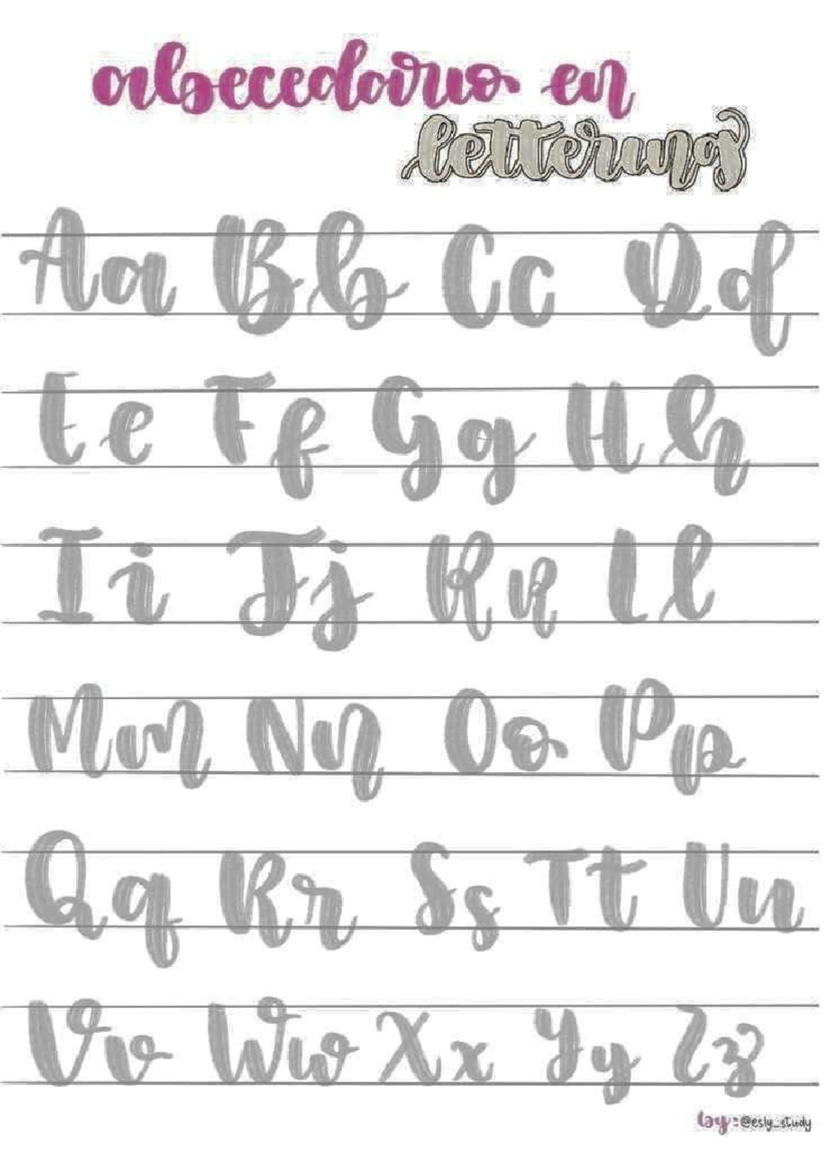 Caligrafía 2 - Práctica de letering - albecedavio an Lettermy Ao Bb Cc ...