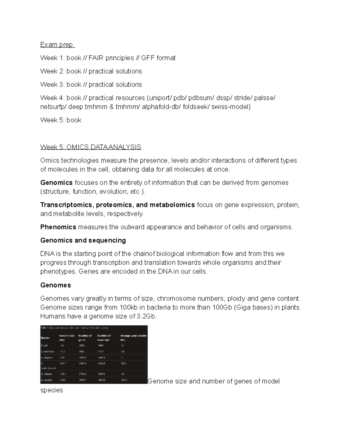 Exam Prep BIF - Chapter 5: Omics Data Analysis and Genomics - Studeersnel