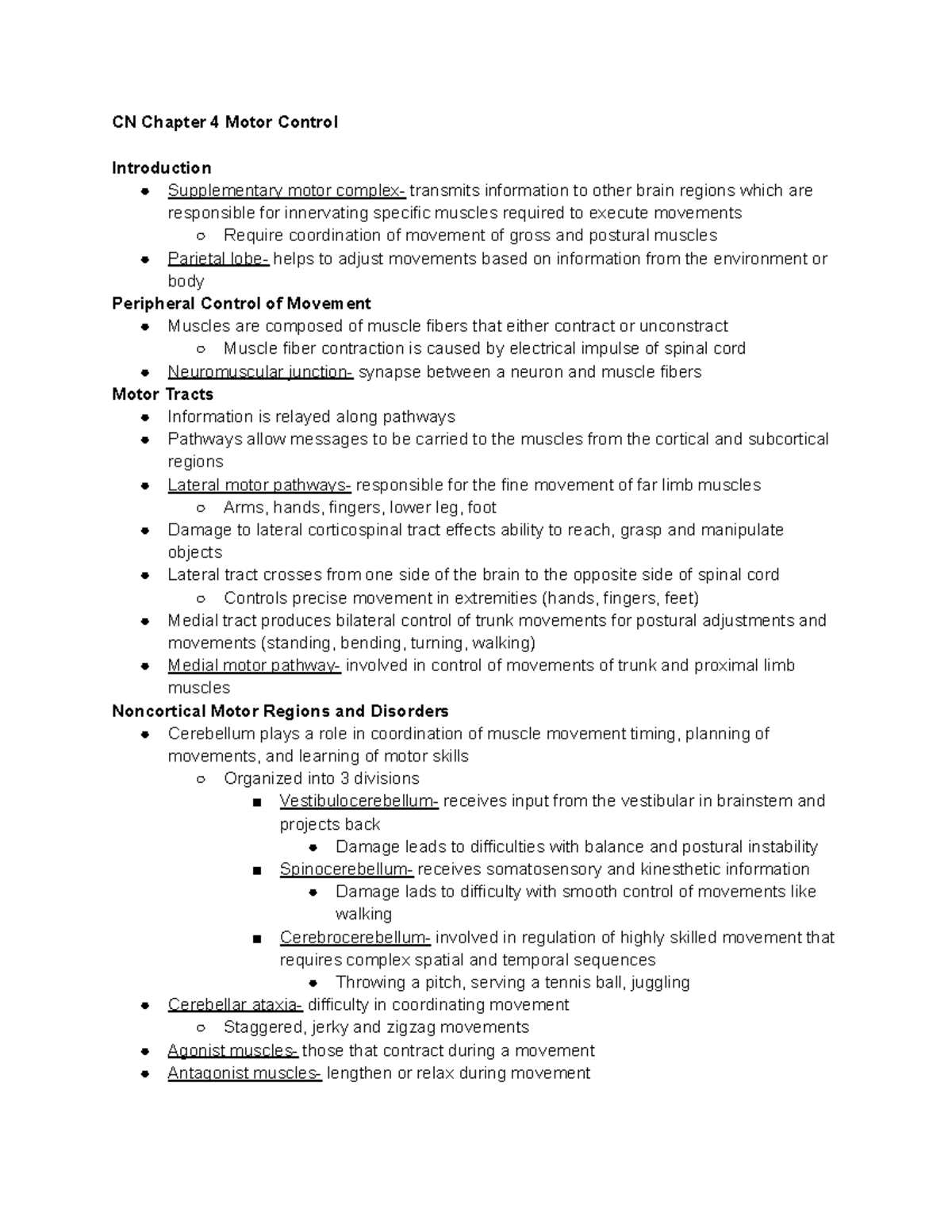 GPSY 5400 Week 3 Lecture Notes: Insights on Motor Control Mechanisms ...