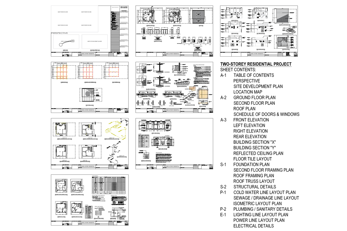 Two-Storey Residential Project MD-1: Comprehensive Plans & Details ...